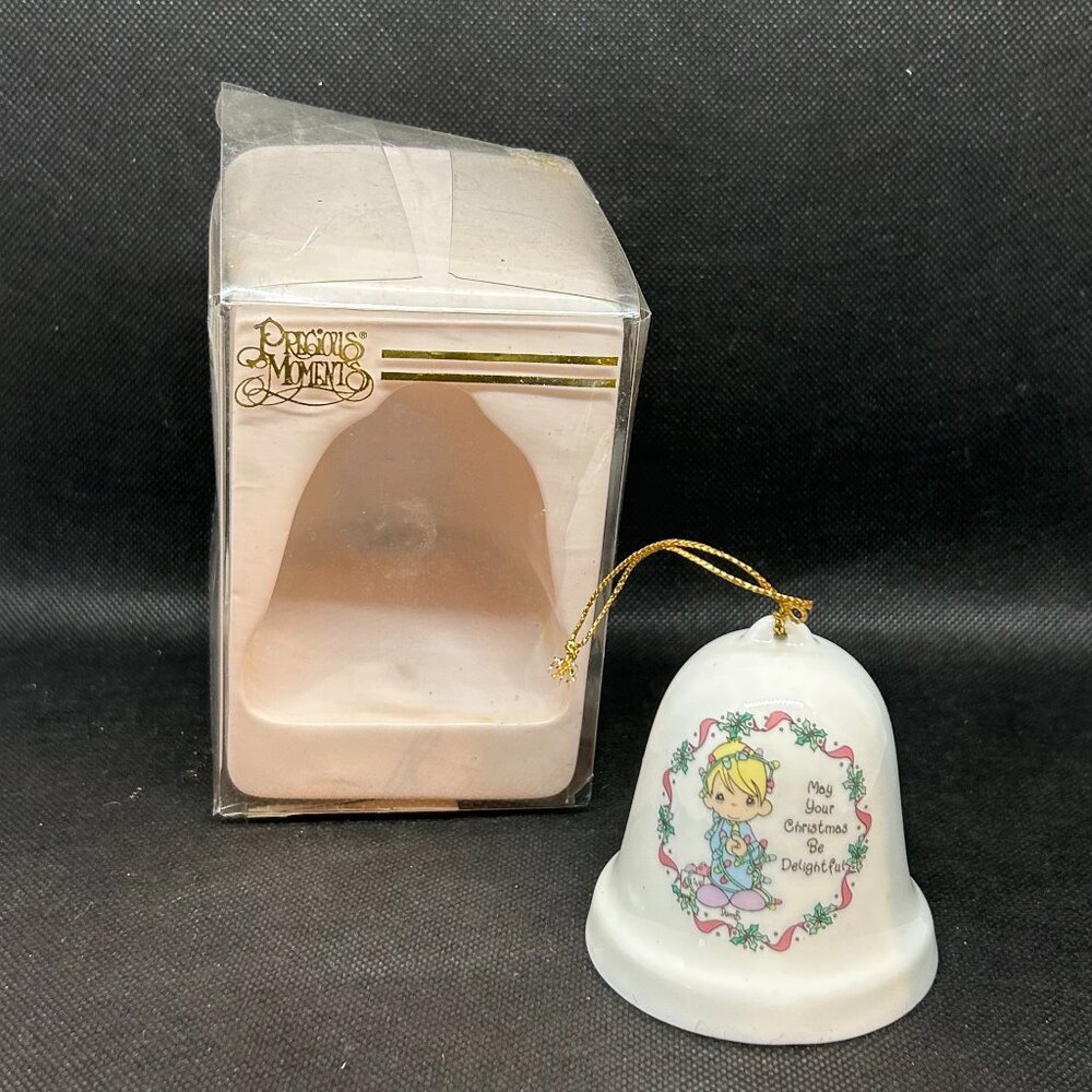 Precious Moments "May Your Christmas Be Delightful" bell ornament